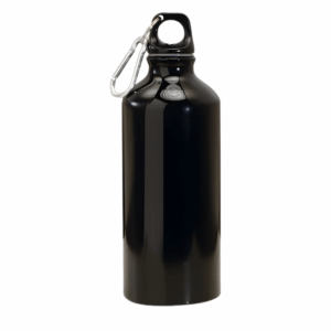 Aluminum Water Bottle With Carabiner - 20oz Black