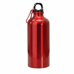 Aluminum Water Bottle With Carabiner - 20oz Red