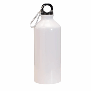 Aluminum Water Bottle With Carabiner - 20oz White