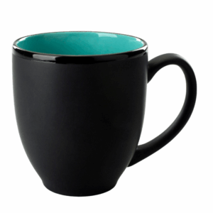 Hilo Bistro Mug 1376 - 16 oz Aqua In Matte Black Out