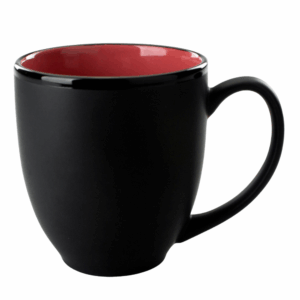 Hilo Bistro Mug 1376 - 16 oz Coral In Matte Black Out