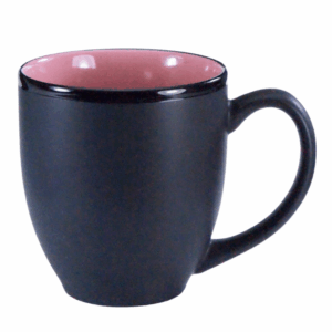 Hilo Bistro Mug 1376 - 16 oz Pink In Matte Black Out