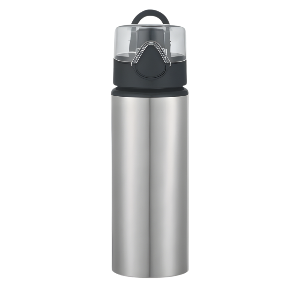 Aluminum Sports Bottle with Flip Top Lid - 25oz Silver