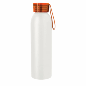 Full Color Darby Aluminum Bottle 22 oz White Orange