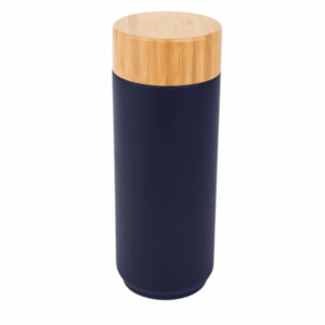 Full Color Stainless Steel Lexington Bottle With Bamboo Lid 16 oz Navy Blue