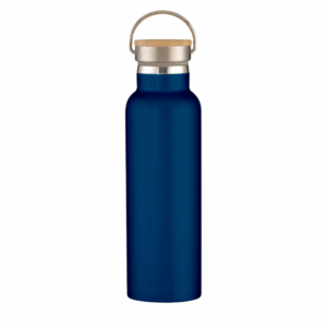 Full Laser Tipton Stainless Steel Bottle With Bamboo Lid - 21 oz Blue