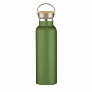 Full Laser Tipton Stainless Steel Bottle With Bamboo Lid - 21 oz Green