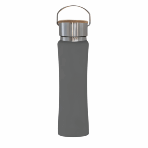 Hampton Stainless Steel Bottle With Bamboo Lid 25 oz Gray