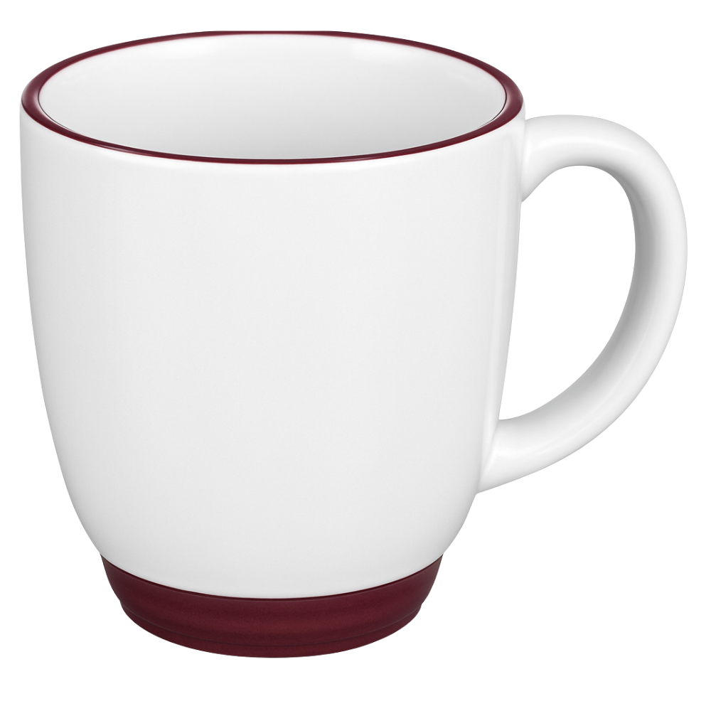 Heartland Bistro Mug 1776 - 16 oz White - Bama Burgundy Lip & Base