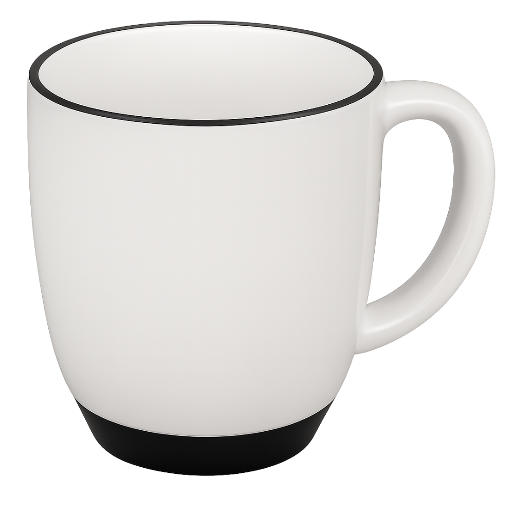 Heartland Bistro Mug 1776 - 16 oz White - Black Lip & Base