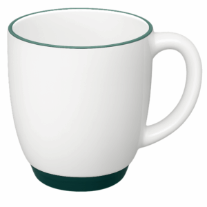 Heartland Bistro Mug 1776 - 16 oz White - Green Lip & Base