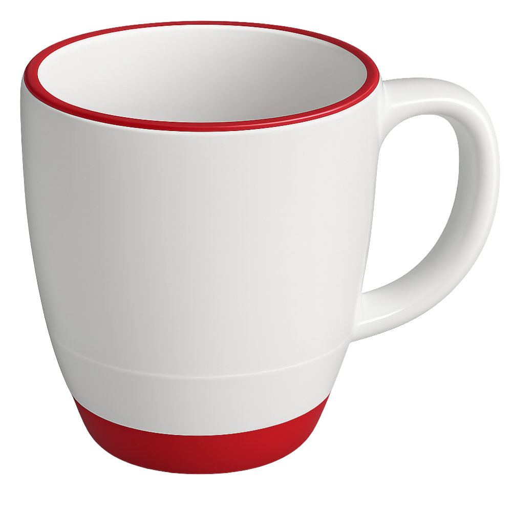 Heartland Bistro Mug 1776 - 16 oz White - Red Lip & Base