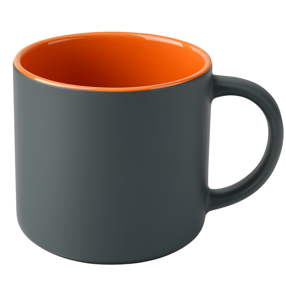 Norwich™ Stacking Mug 959 - 16 oz Orange In Gray Satin Out
