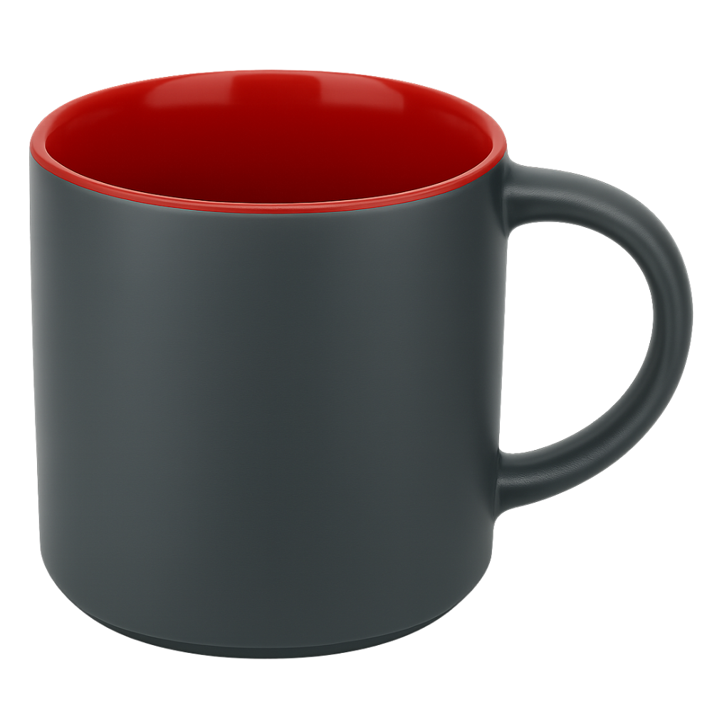 Norwich™ Stacking Mug 959 - 16 oz Red In Gray Satin Out