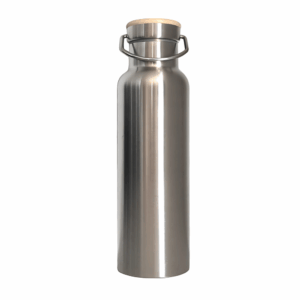 20 oz Stainless Steel Double Wall Bottle with Bamboo Lid Stainless Steel