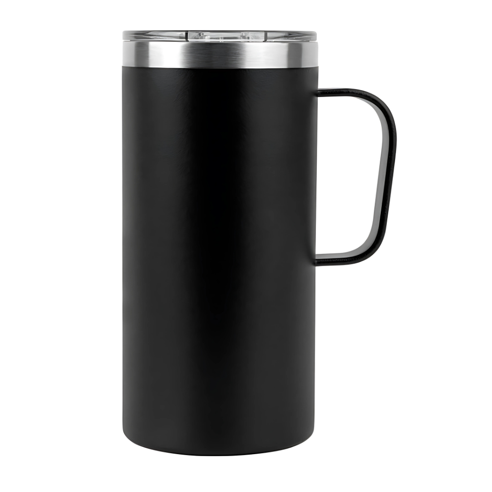20 oz Stainless Steel Double Wall Mug with Handle Black