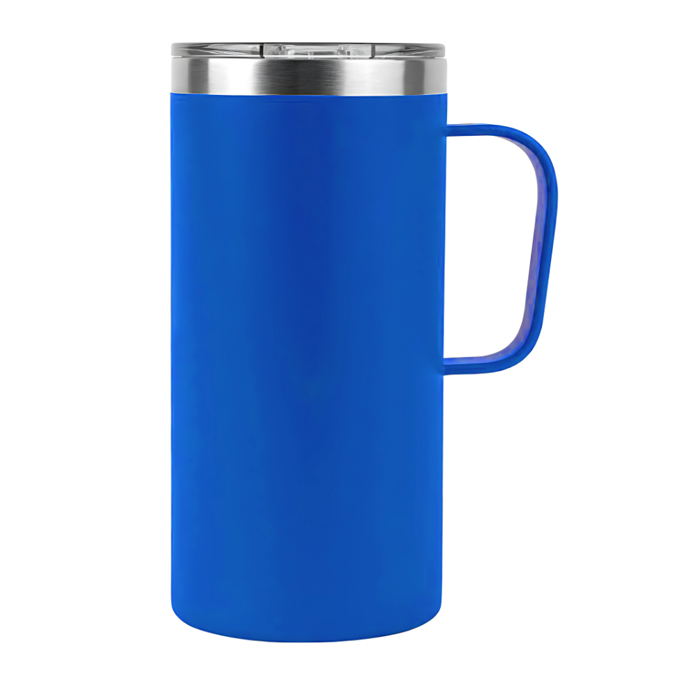 20 oz Stainless Steel Double Wall Mug with Handle Blue