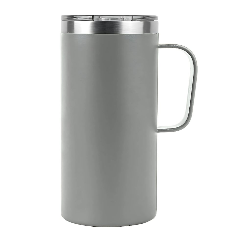 20 oz Stainless Steel Double Wall Mug with Handle Gray