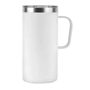 20 oz Stainless Steel Double Wall Mug with Handle White