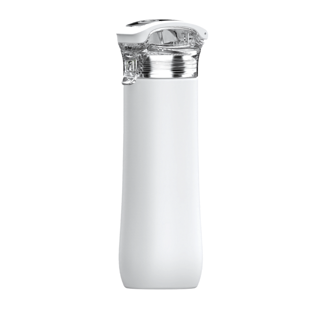 23 oz Stainless Steel Double Wall Sports Bottle with Folding Handle White