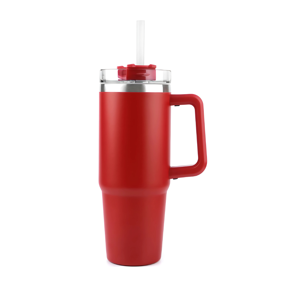 30 oz Stainless Steel Double Wall Mug with Lid Red