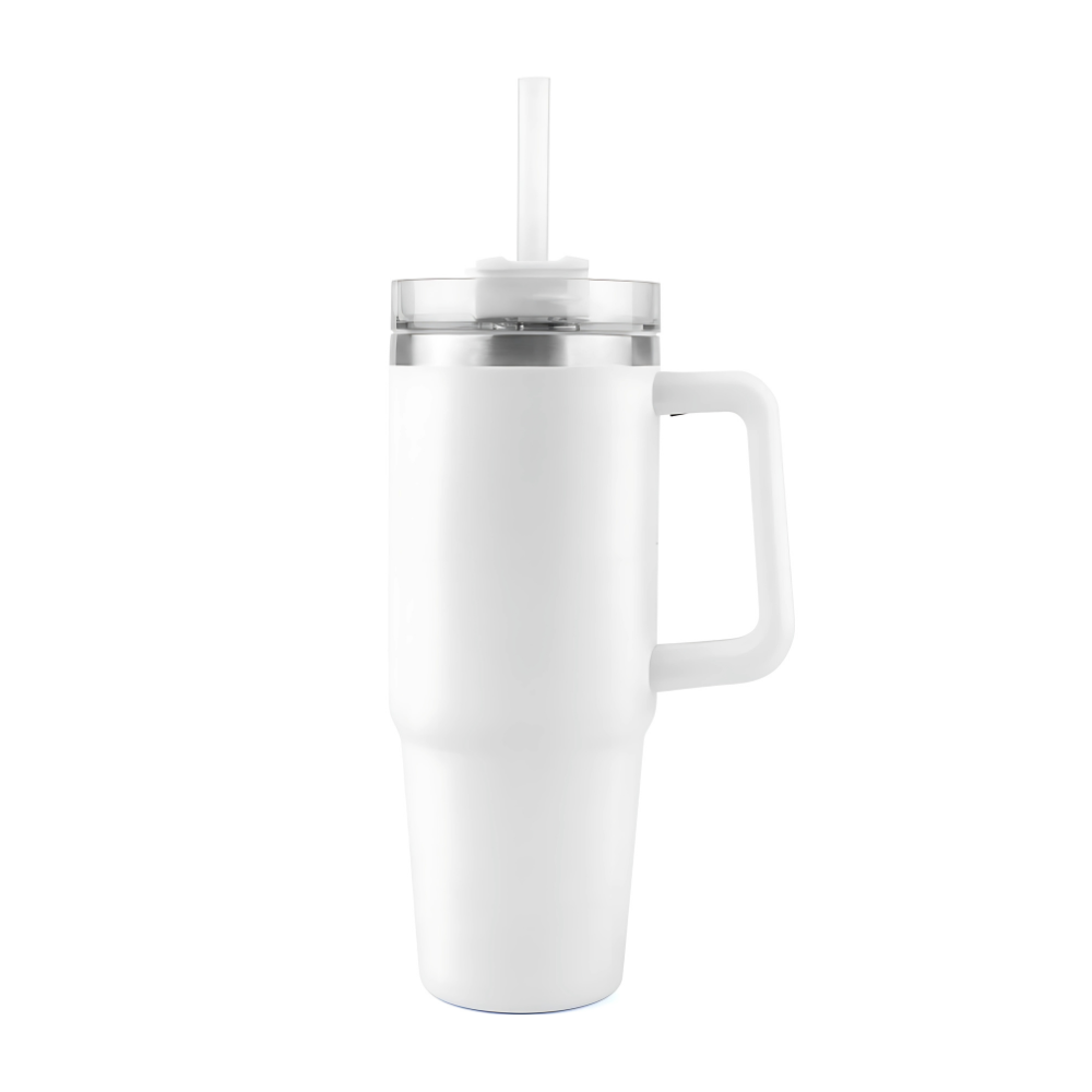 30 oz Stainless Steel Double Wall Mug with Lid White