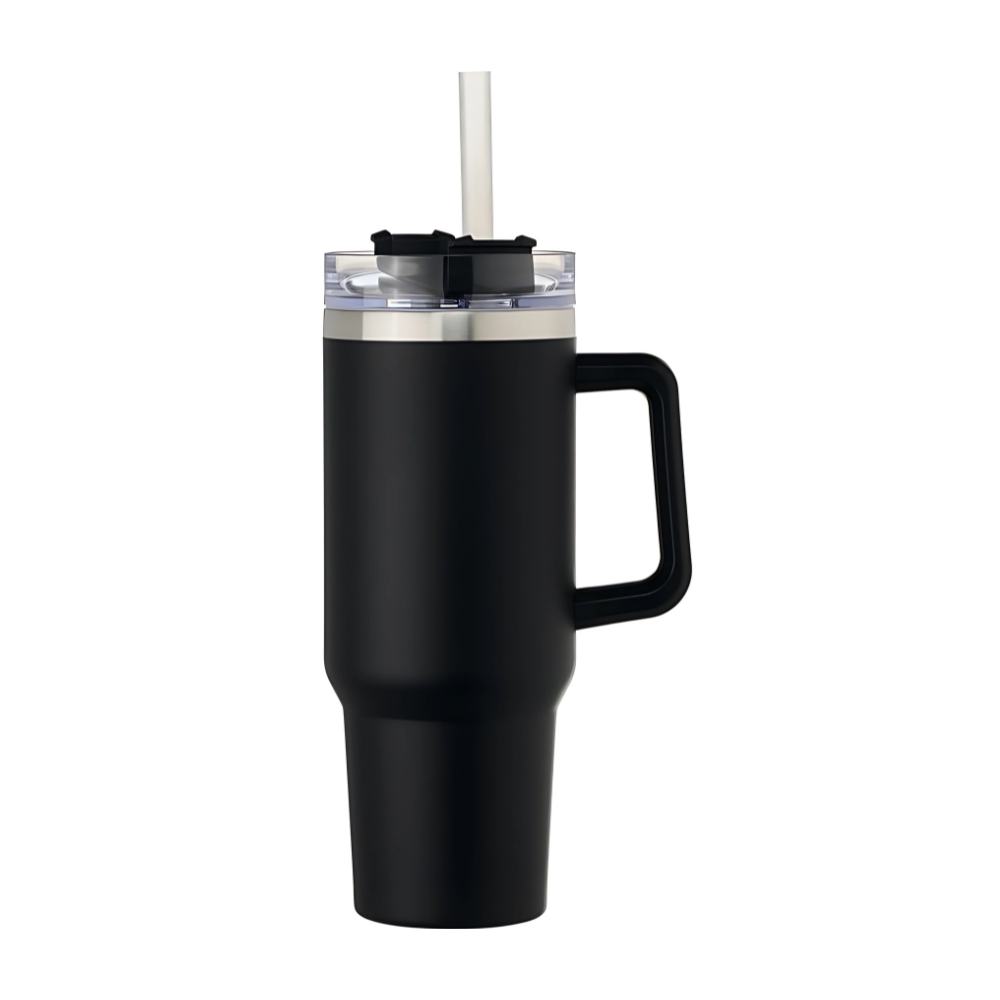 40 oz Stainless Steel Double Wall Mug with Lid Black