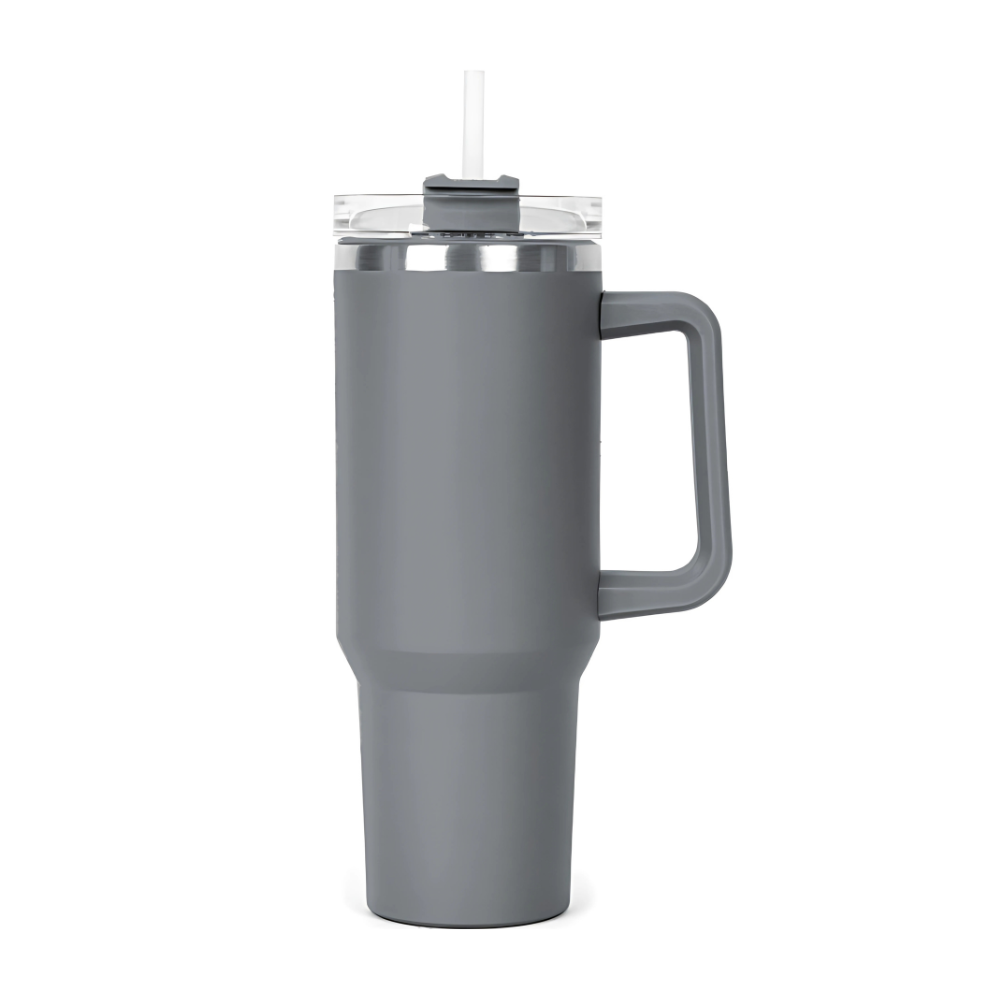 40 oz Stainless Steel Double Wall Mug with Lid Gray