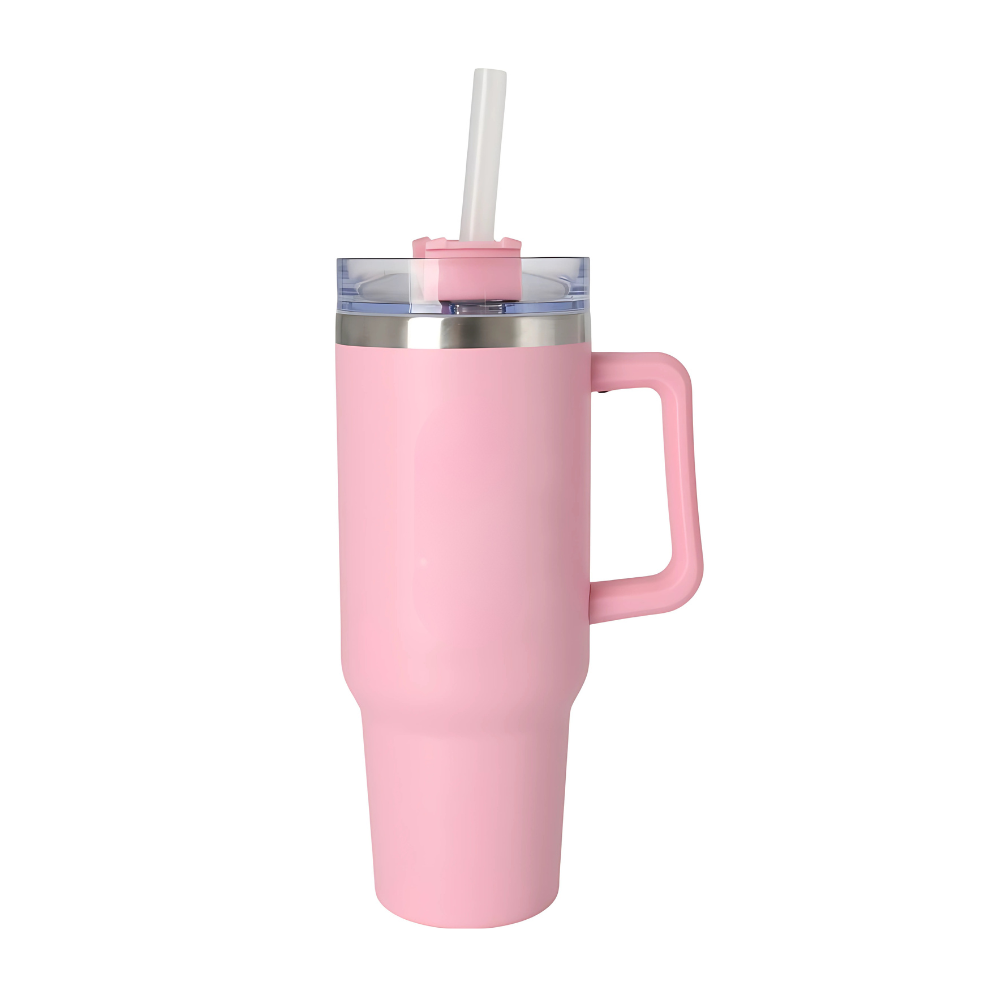40 oz Stainless Steel Double Wall Mug with Lid Pink