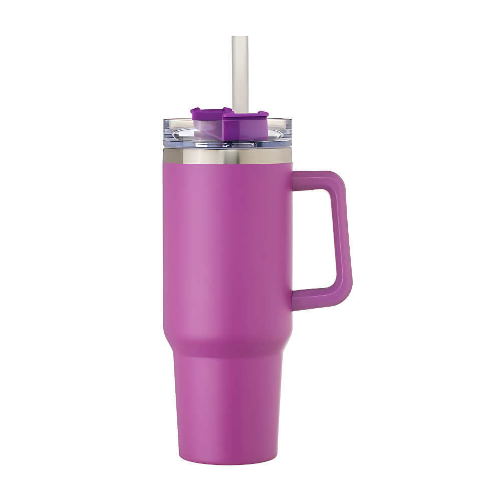 40 oz Stainless Steel Double Wall Mug with Lid Purple