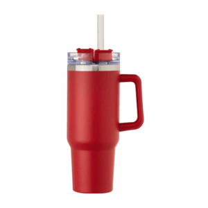40 oz Stainless Steel Double Wall Mug with Lid Red