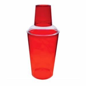 3 Piece Plastic Cocktail Shaker Red - 16oz