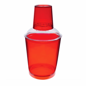 3 Piece Plastic Cocktail Shaker Red - 12oz